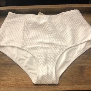 Aerie White Textured Bikini Bottom